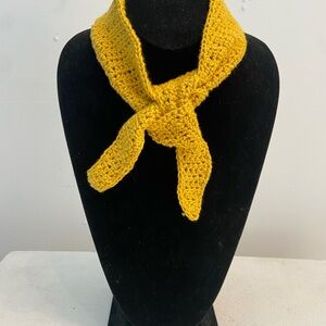 Handmade Yellow Cotton Crochet Skinny Scarf Neckerchief